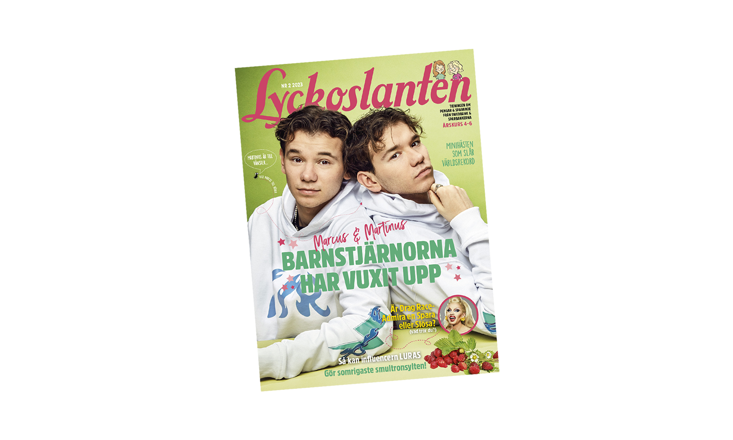 Front page of Lyckoslanten 2 2023 with Markus and Martinus
